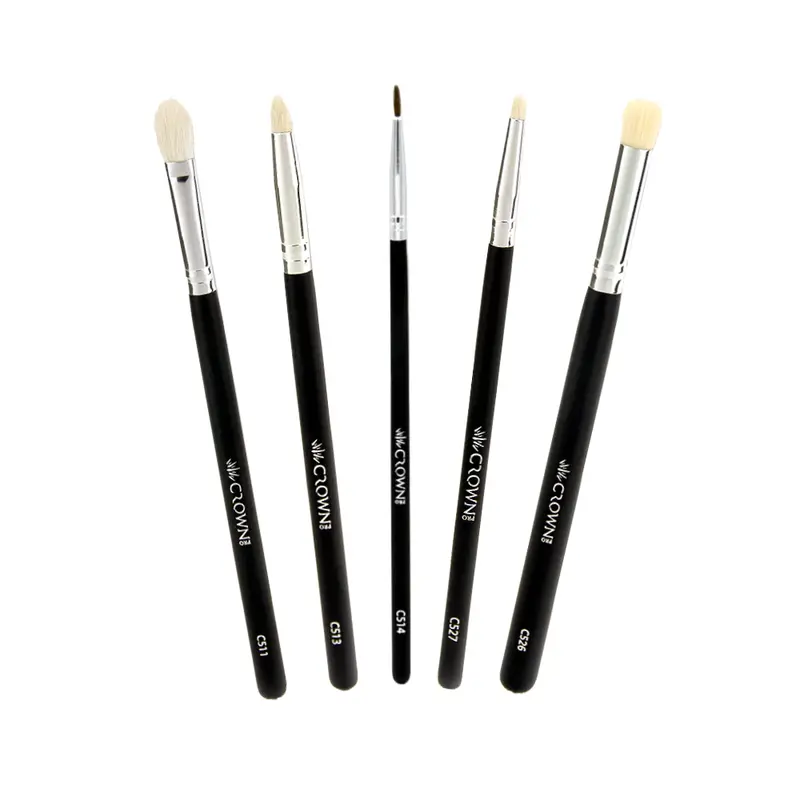 Crown Pro Eyes-Only Brush Bundle – 5-Piece Precision Eyelid & Crease Set 1