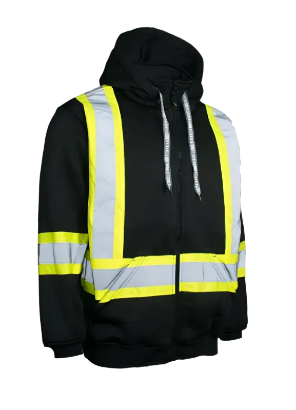 Csa-Compliant Detachable Hoodie – Black, 4-Inch Reflective Tape 1