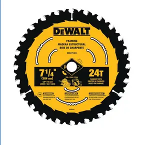 Dewalt 7-1/4" 24-Tooth Circular Saw Blade – Carbide-Tipped 1