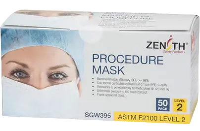 Disposable 3-Ply Face Mask – Astm Level 2 Protection, 50 Per Box 1