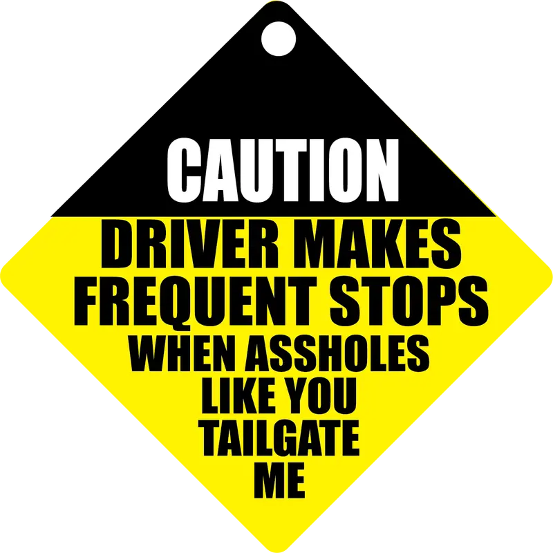 'Driver Makes Frequent Stops' Car Sign – Kalan Witty Vehicle Decal 1