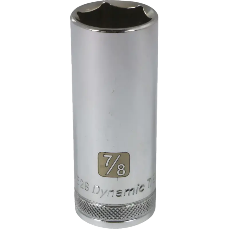 Dynamic 1/2-Inch Drive 6-Point Sae Deep Socket – Chrome Finish 1