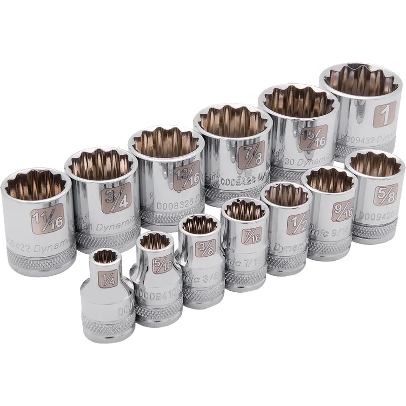 Dynamic 3/8" Drive 13-Piece Sae 12-Point Standard Socket Set 1