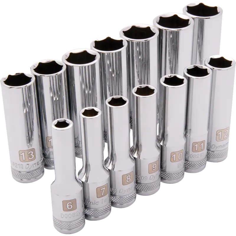 Dynamic 3/8" Drive 14-Piece Metric 6-Point Deep Socket Set 1