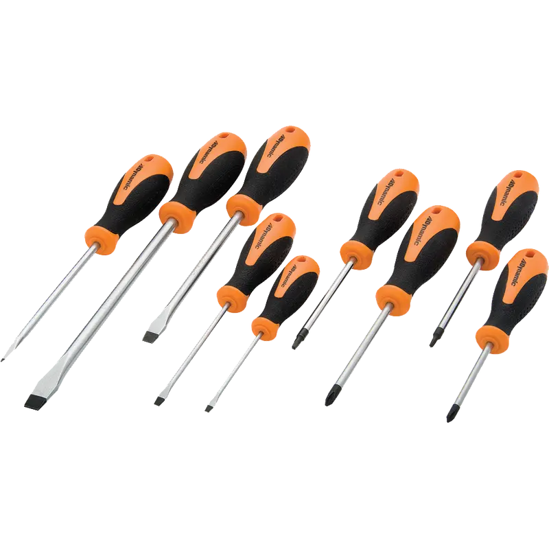 Dynamic 9-Piece Comfort-Grip Screwdriver Kit – Full-Size & Stubby Mix 1
