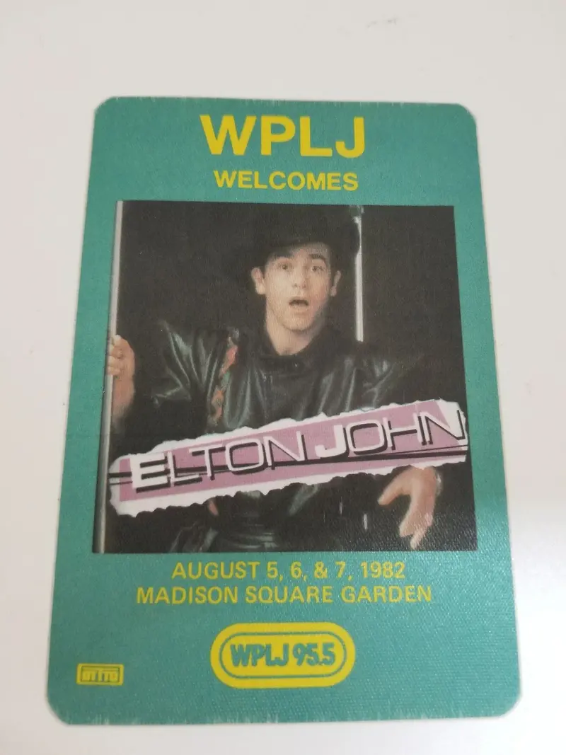 Elton John Msg 1982 Concert Backstage Credential 1