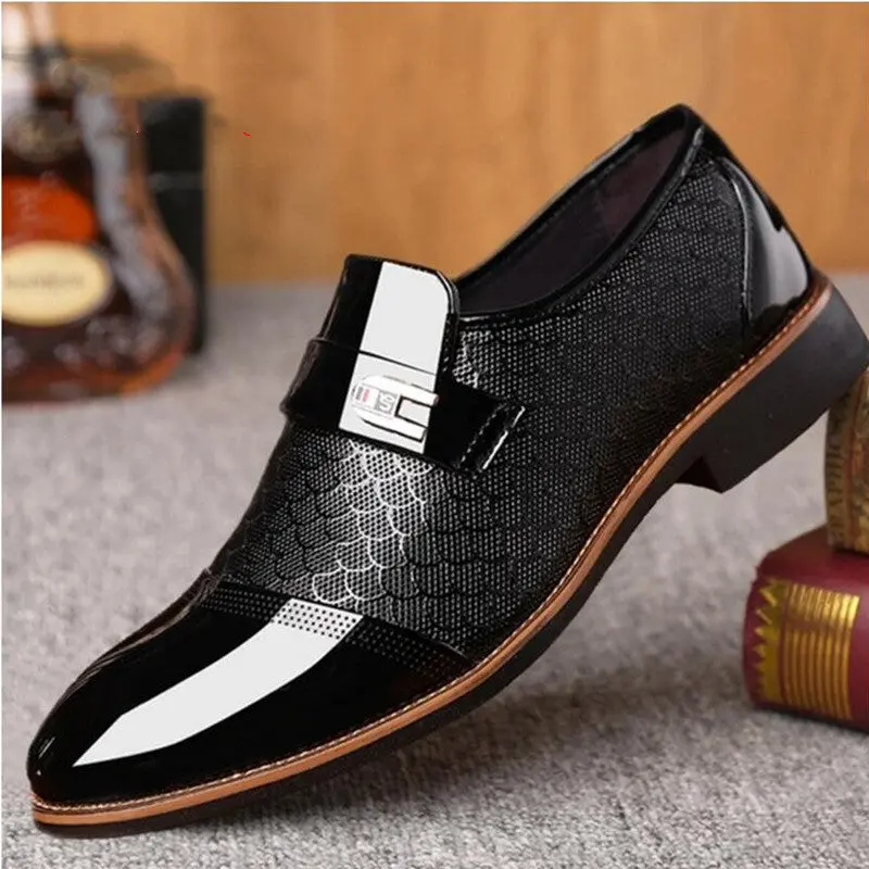 Embossed Genuine Leather Men'S Dress Shoes – Classic Formal Loafers/Oxfords 1