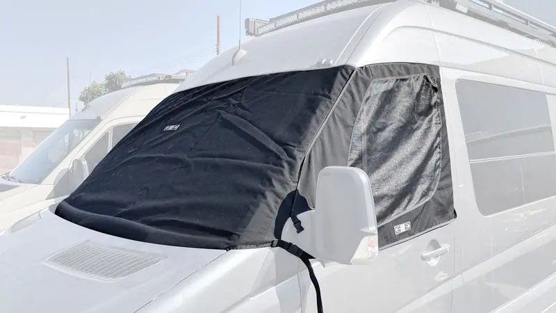 Exterior Front Window Sun Shade Kit With Built-In Bug Screens 1