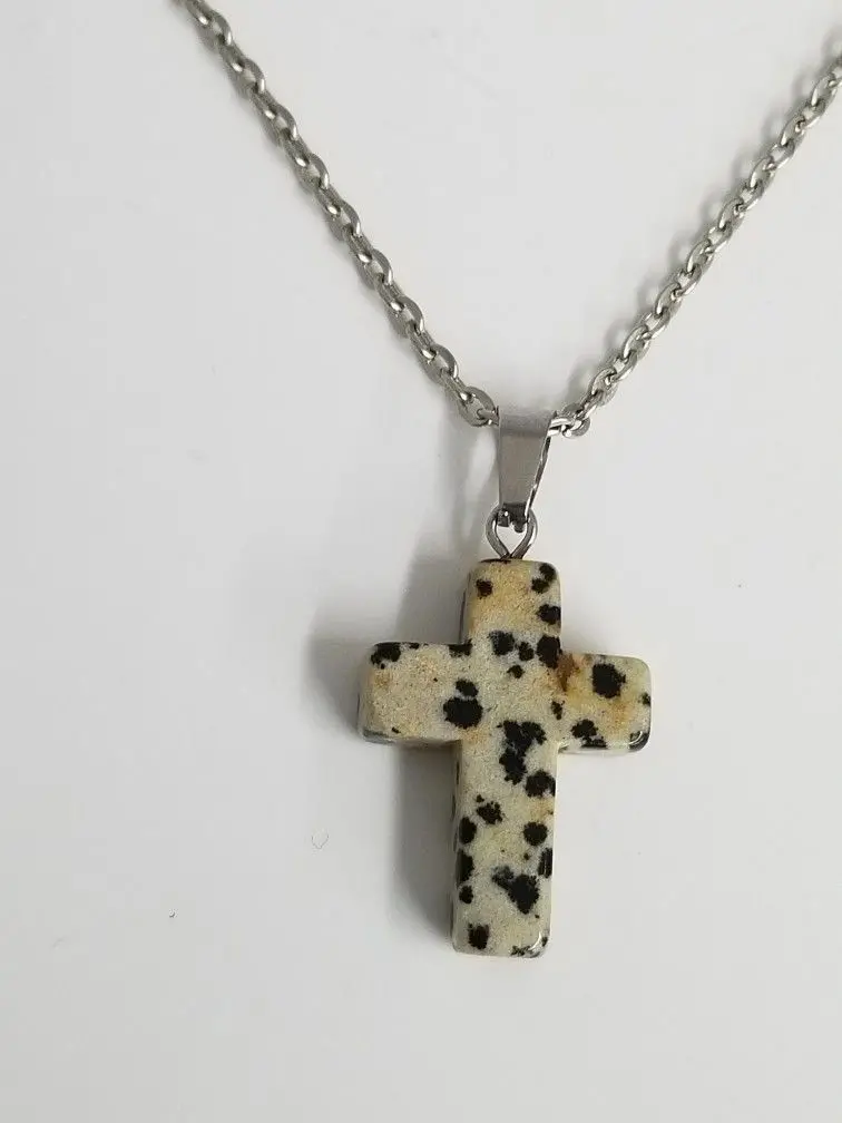 Faceted Clear Quartz Crucifix Pendant Necklace 1