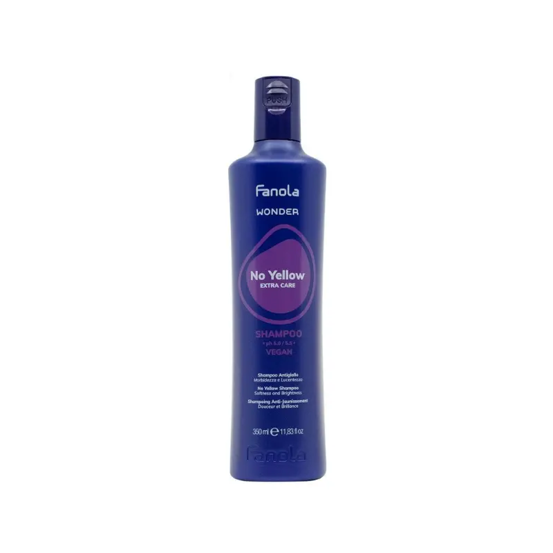 Fanola Wonder No Yellow Vegan Shampoo – Tone-Correcting Cleanser For Blonde & Silver Hair 1