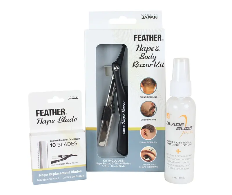 Feather Nape & Body Razor Kit – Includes 10 Replacement Blades 1