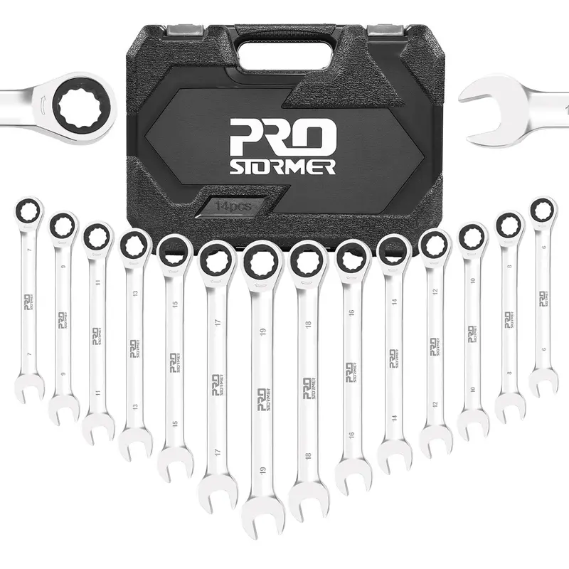 Fixed-Head Metric Ratchet Wrench Set – 14-Piece Mechanic’S Toolkit 1