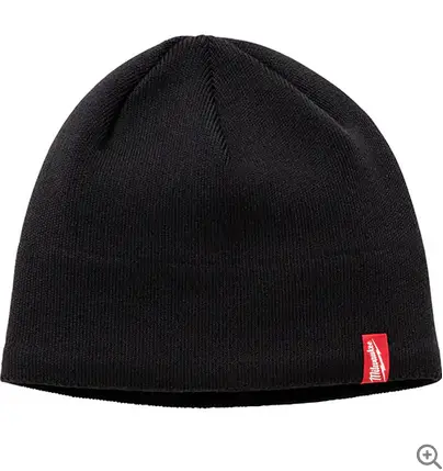 Fleece-Lined Knit Beanie – Jet Black 1