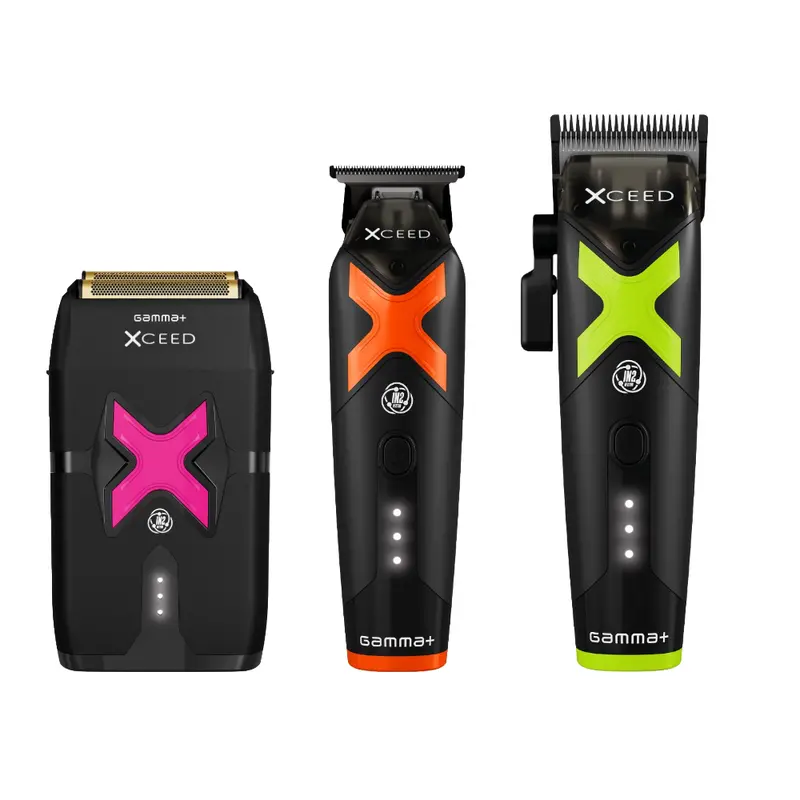 Gamma+ Xceed In2 Vector Cordless Clipper, Trimmer & Double Foil Shaver Bundle (Gp609B/Gp418B/Gp803B) 1