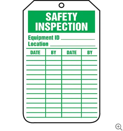 General Safety Inspection Tags – Plastic, 25 Per Pack 1
