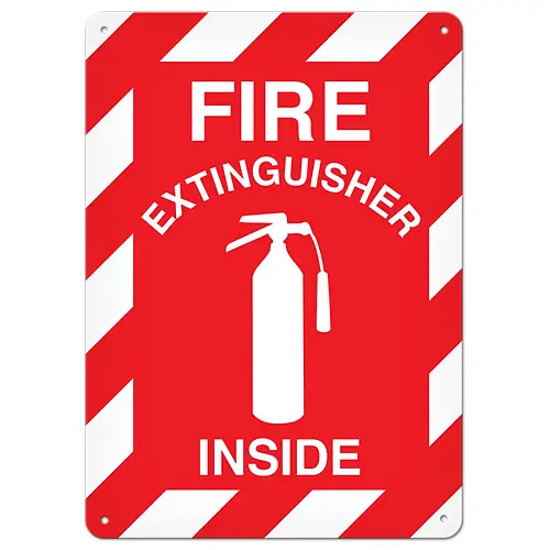 Glow-In-The-Dark Fire Extinguisher Sign – 10×14 Inch Vinyl Decal 1