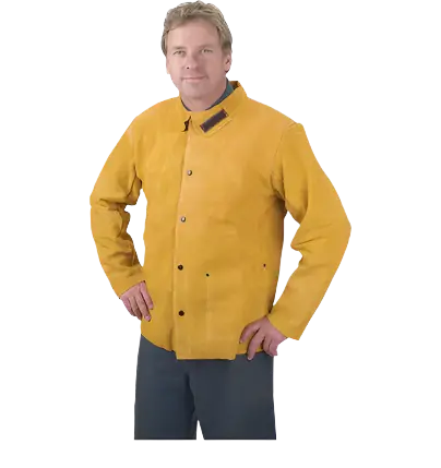 Golden Brown Welding Jacket – Size 3X Large, Heat-Resistant Construction 1