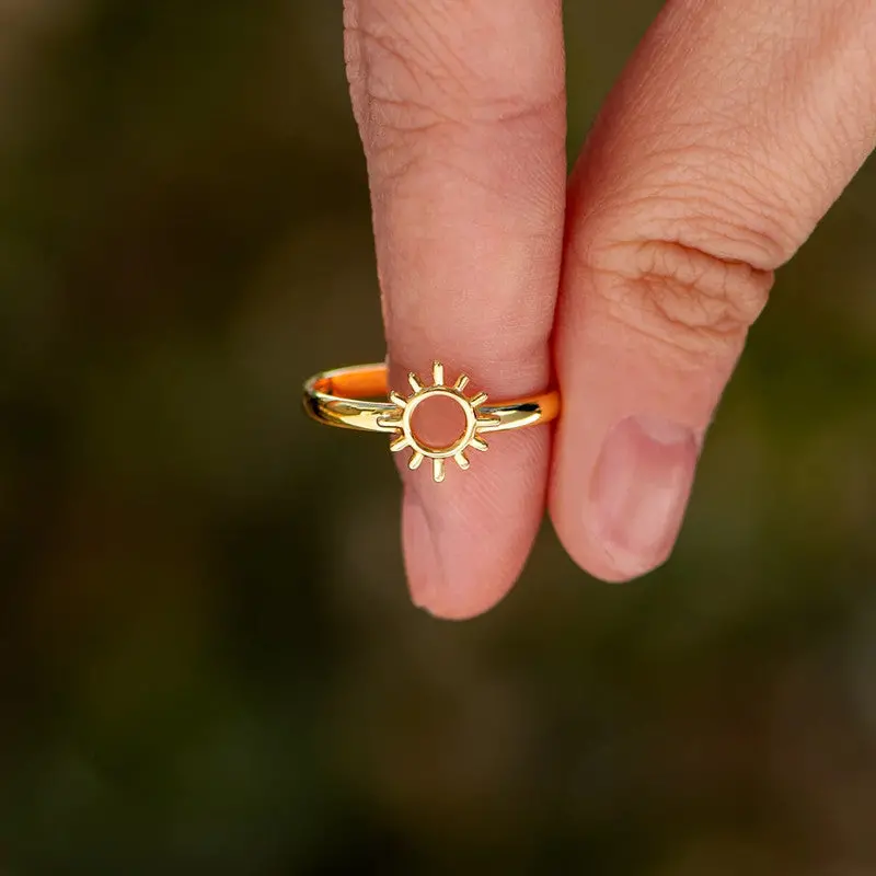 Golden Sun Ring With Illuminated Detail – Rainy Day Style 1