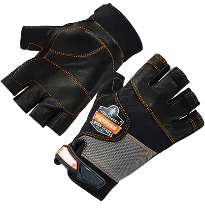 Half-Finger Impact-Resistant Leather Gloves – Small Size 1