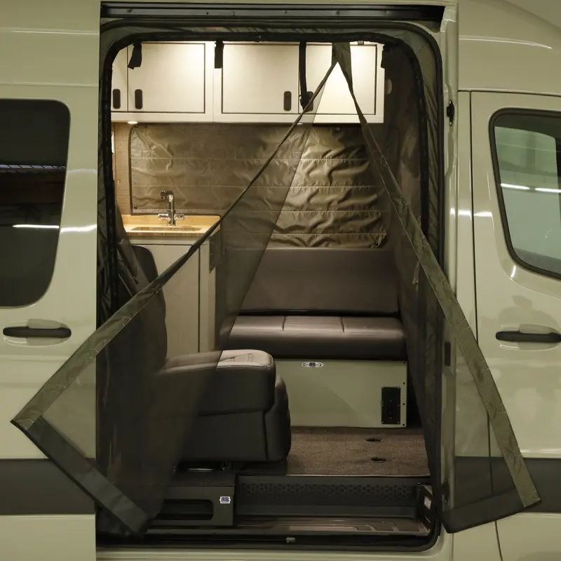 High-Roof Sprinter Van Sliding Door Insect Net – Passenger Side 1