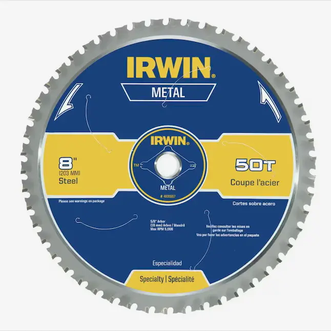Irwin 8-Inch, 50-Tooth Metal-Cutting Saw Blade – 5/8" Arbor 1