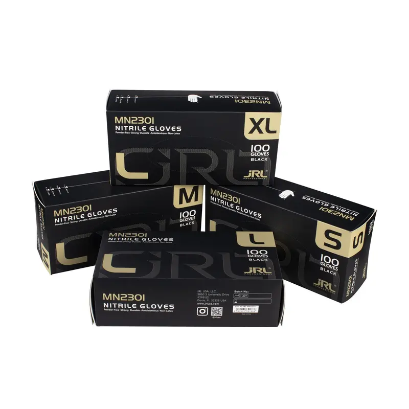 Jrl Black Nitrile Gloves – 100-Piece Premium Protective Pairing 1