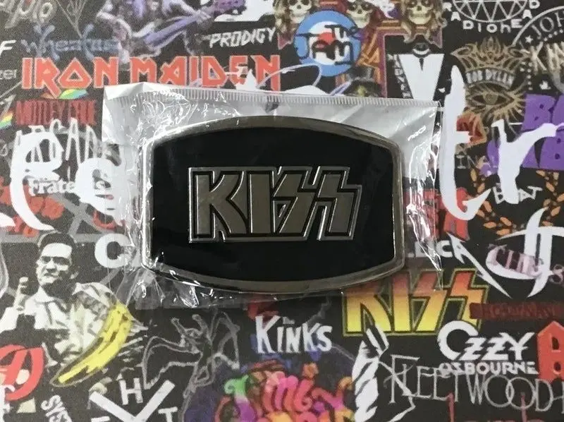 Kiss Band Logo Belt Buckle – Iconic Face Paint & Flame Design 1