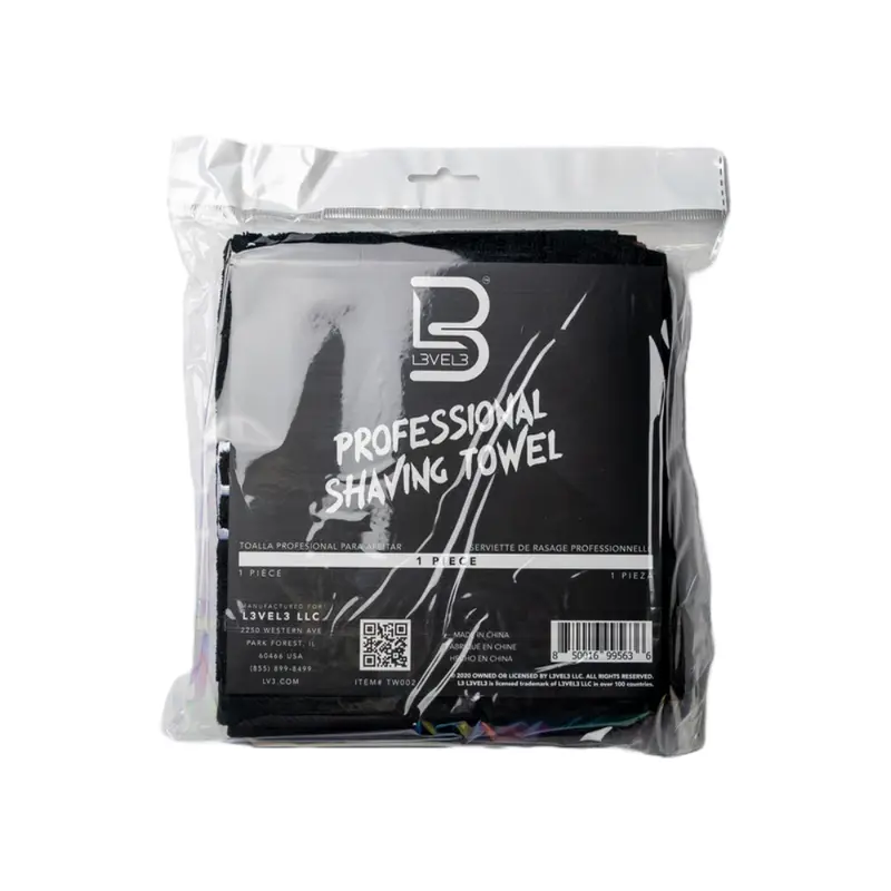 L3Vel3 Black Premium Shaving Towel – Ultra-Soft, Absorbent Single Cloth 1