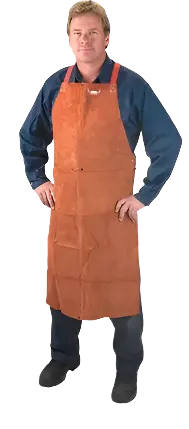 Lava Brown Leather Welding Apron With Bib – 36 In Length 1