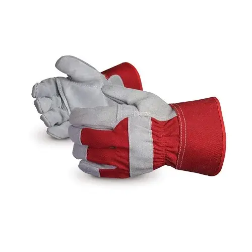 Leather Palm Work Gloves With Anti-Vibration Padding, Large Size 1