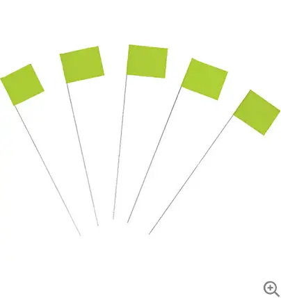 Lime Green Marking Flags – 21" Height, 100 Per Bundle 1