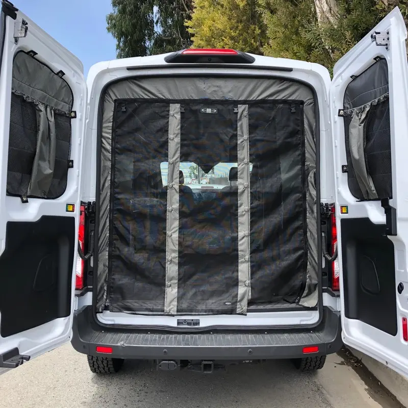 Mid-Roof Rear Door Bug Net For 2014+ Ford Transit Vans 1