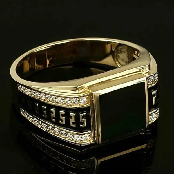 Minimalist Rhinestone Ring For Men – Universal Fit Style 1