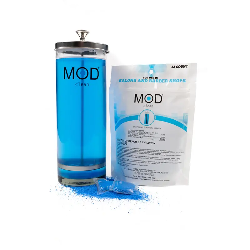 Mod Clean Eco-Conscious Salon Disinfectant Pods – Water-Soluble Virucide, Fungicide & Disinfectant (Blue, 32-Pack) 1