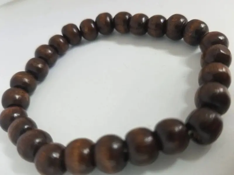 Natural Wooden Bead Stretch Bracelet 1