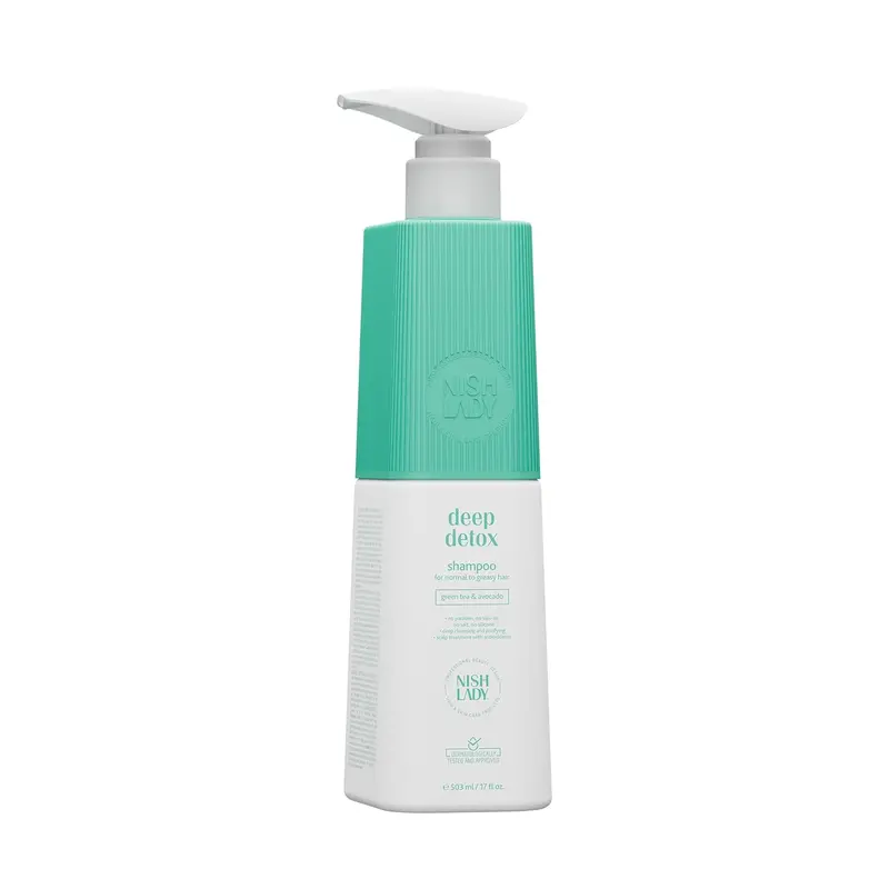 Nishlady Green Tea & Avocado Detox Shampoo – Oil-Control Formula For Normal To Oily Hair 1