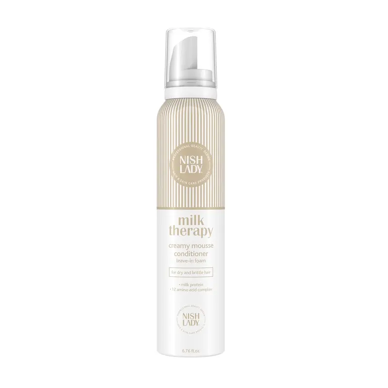 Nishlady Milk Therapy Creamy Mousse Conditioner – 200Ml Intensive Moisture For Dry, Brittle Hair 1