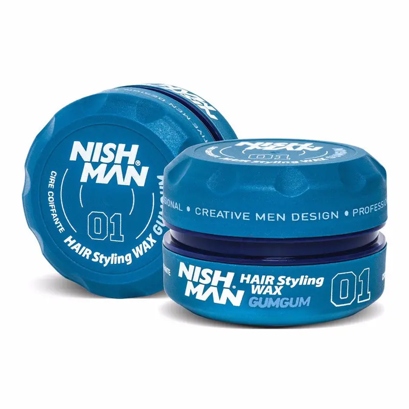 Nishman 01 Aqua Gum Gum Styling Wax – Strong-Hold, Medium-Shine Finish With Hydrating Base (150Ml) 1