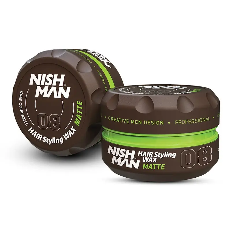 Nishman 08 Dark Vanilla Matte Wax – High-Hold, Low-Shine Styling Formula (150Ml) 1