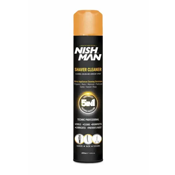 Nishman 3-In-1 Clipper Care Spray – Disinfectant, Lubricant & Rust Inhibitor (400Ml) 1
