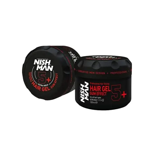 Nishman 5+ Ultra-Strong Gum-Effect Hair Gel – Extreme Hold & Flexible Finish 1