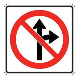 No Center/Right Turn Sign – High-Visibility Regulatory Traffic Sign 1