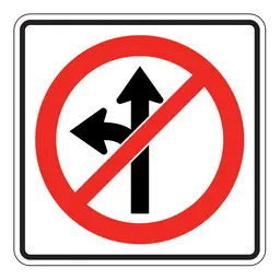 No Left/Center Turn Prohibition Sign – Roadway Regulatory Sign 1