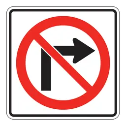 No Right Turn Sign – Weather-Resistant Street Sign 1