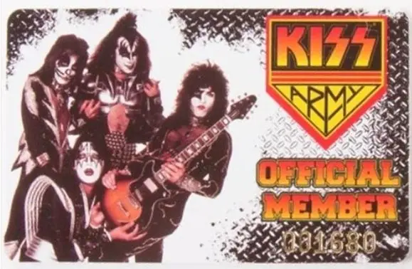 Numbered Kiss Army Fan Club Membership Card 1