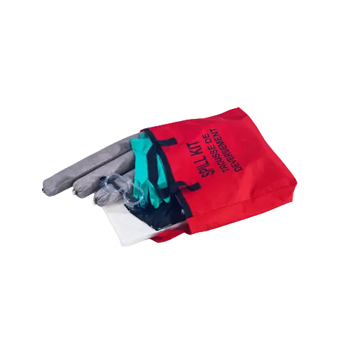Oil Absorbent Spill Kit With Drain Cover – Red Bag 1