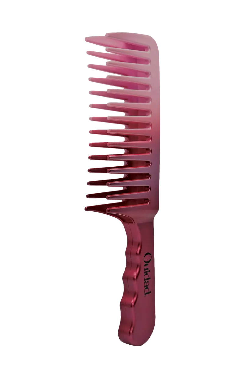 Ouidad Double-Row Detangling Brush – Ergonomic Design, Pink Finish 1