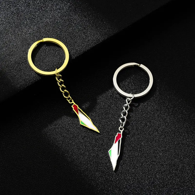 Palestine-Israel Map Flag Keychain – Symbolic Cultural Accessory 1