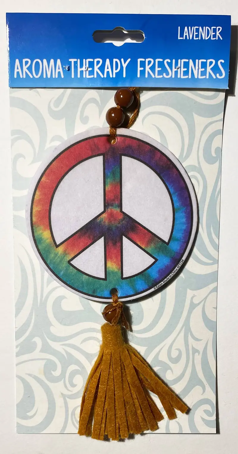 Peace Symbol Air Freshener With Hanging Tassel – Kalan Lp Aft734 Car Or Home Scent 1