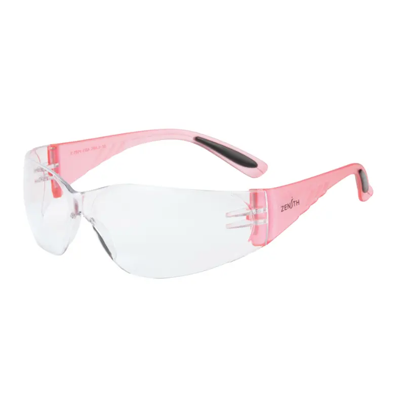Pink-Frame Clear-Lens Safety Glasses – Lightweight, Anti-Fog Coating, Z87.1 Rated 1